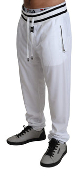 Pantalon de jogging blanc élégant avec patch de logo