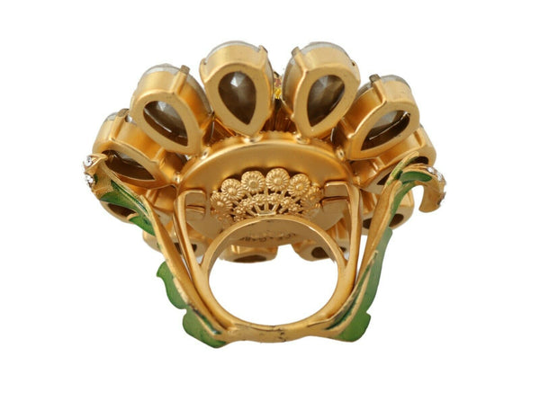 Kristallblume Statement Ring Größe US 7.5