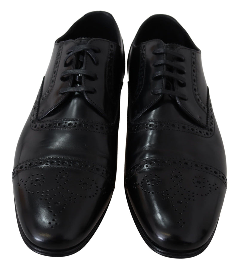 Chaussures de derby formelles en cuir noir élégant