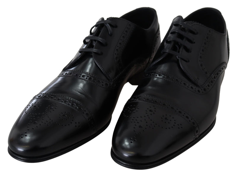 Eleganti scarpe derby formali in pelle nera