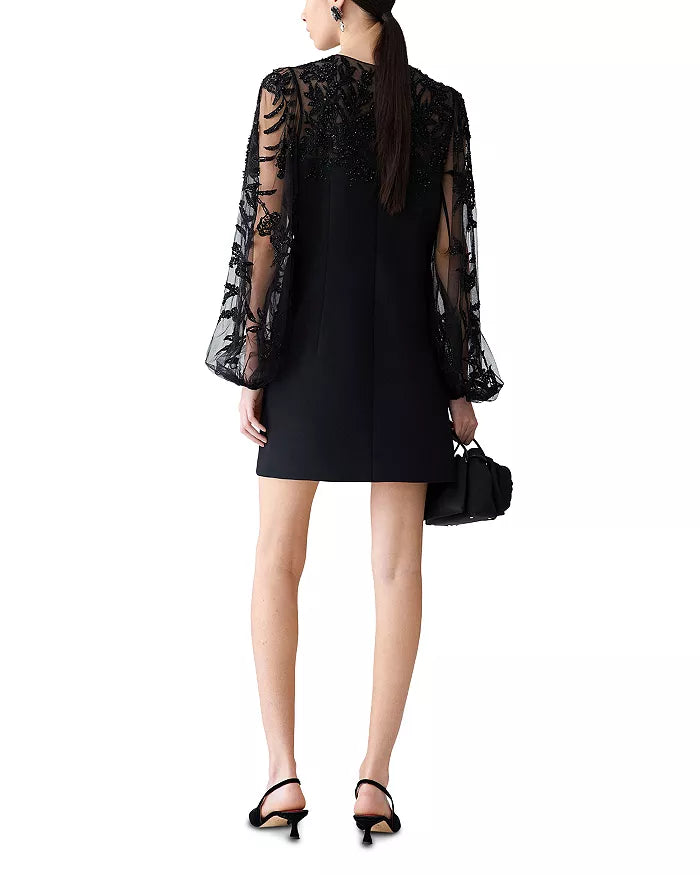 Embellished Puff Sleeve Dress