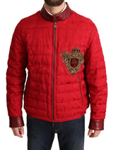 Chaqueta de diseñador de bombardero rojo y dorado