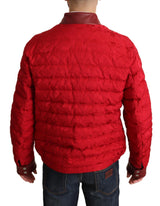 Rote und goldene Bomber -Designerjacke