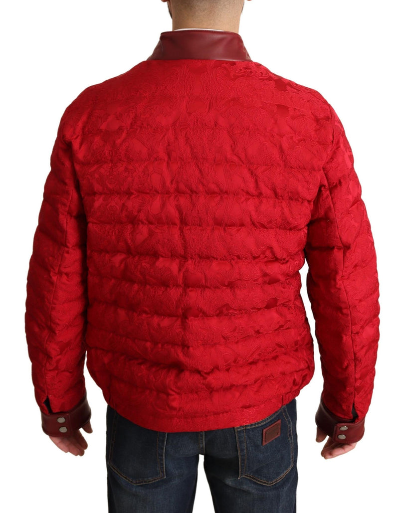 Chaqueta de diseñador de bombardero rojo y dorado