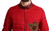 Rote und goldene Bomber -Designerjacke