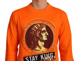 Pull de coton de Crewneck Regal en orange