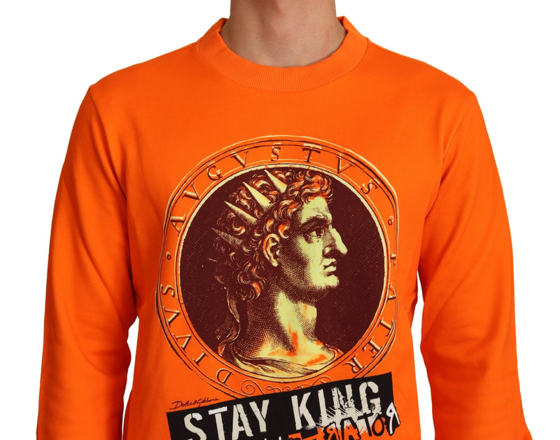 Pull de coton de Crewneck Regal en orange