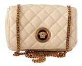 Crossbody de cuero nappa elegante en Pureity White