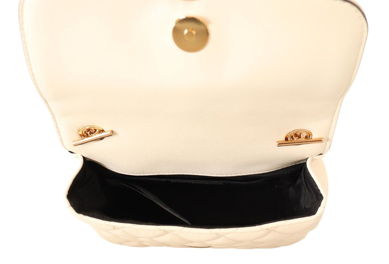 Crossbody de cuero nappa elegante en Pureity White