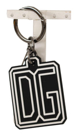 Elegante designer d'argento e gomma Keyring