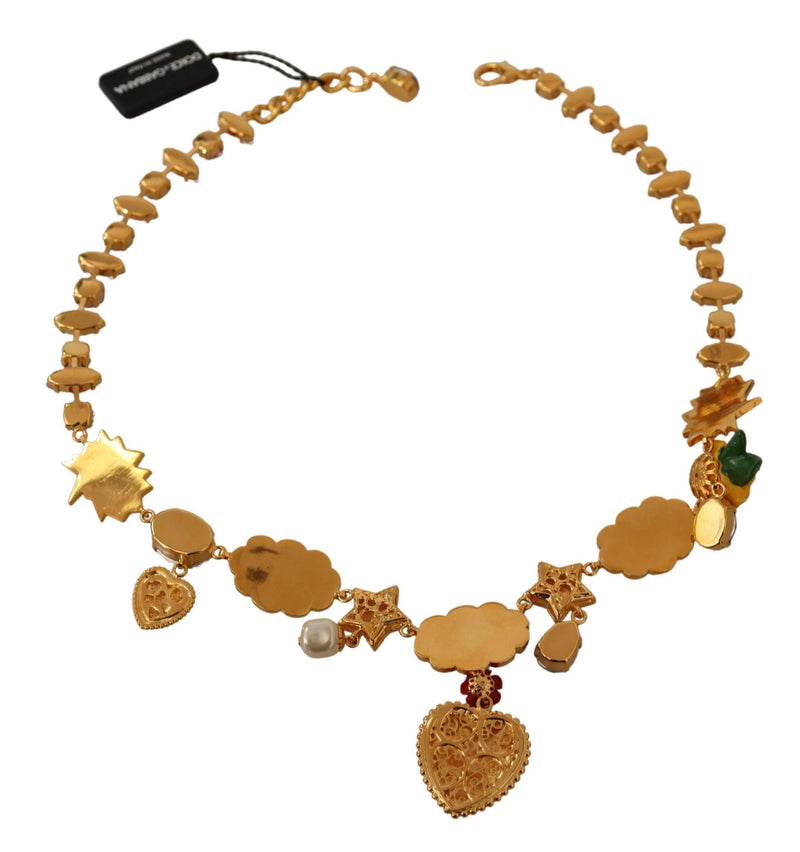 Collier de charme avec des éléments peints à la main