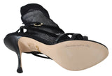 Sandales de stiletto en maille noire chic