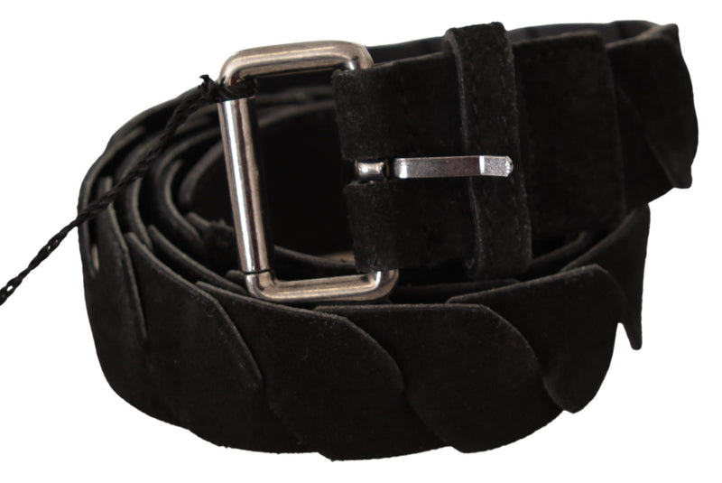 Ceinture de taille noire élégante avec boucle en métal