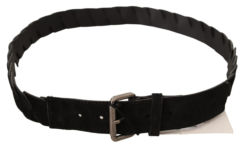 Ceinture de taille noire élégante avec boucle en métal