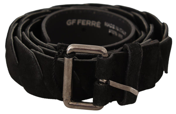 Ceinture de taille noire élégante avec boucle en métal