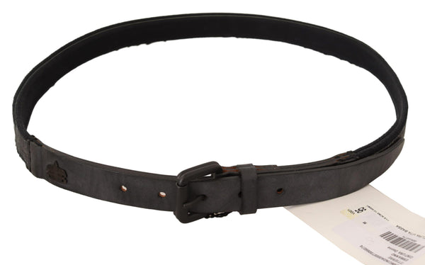 Ceinture en cuir noir classique avec fixation de boucle