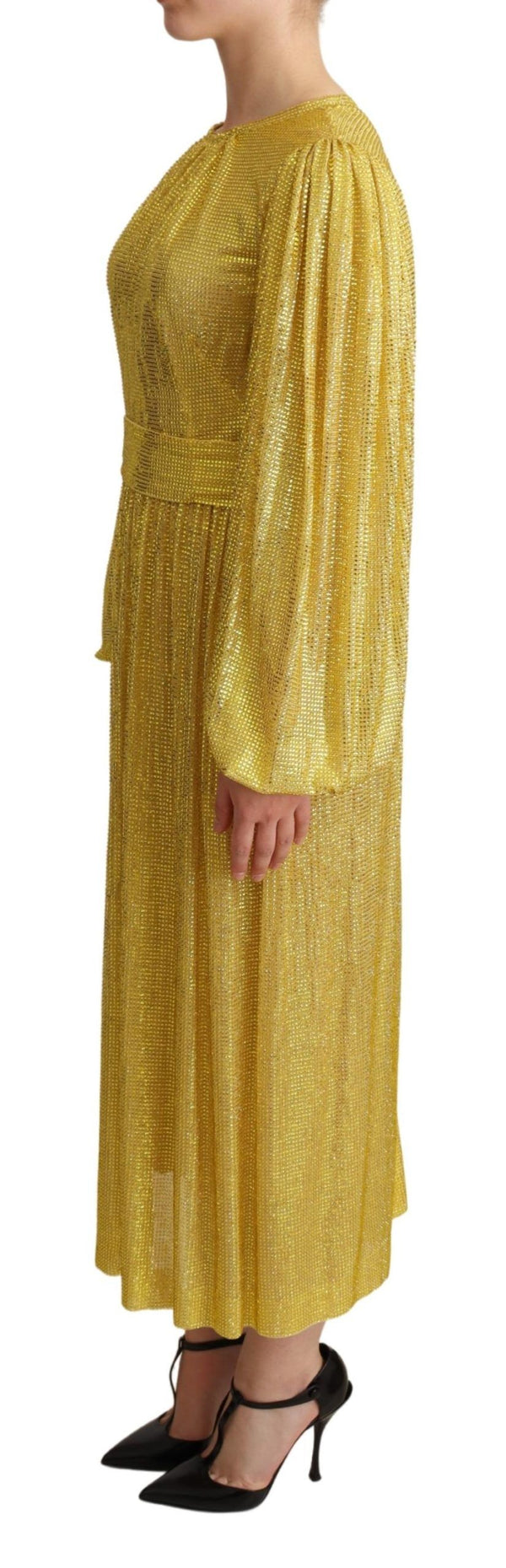 Robe maxi plissée embelli en cristal