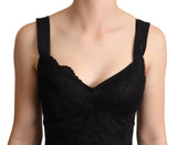 Elegante abito corsetto di corpi di pizzo nero