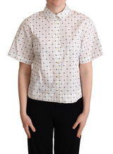 Chic Monochrom Polka Dot Polo Top