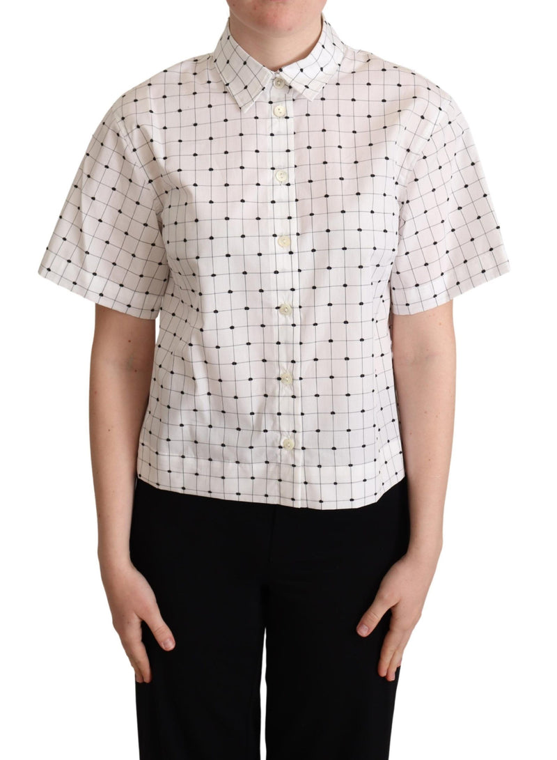 Chic Monochrom Polka Dot Polo Top