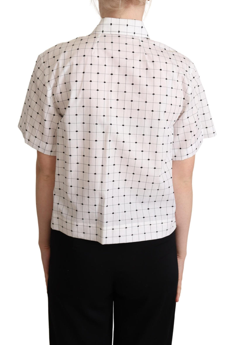 Chic Monochrom Polka Dot Polo Top