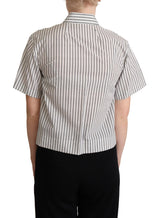 Chic monochrom gestreiftes Poloshirt