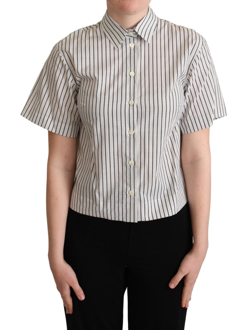 Chic monochrom gestreiftes Poloshirt