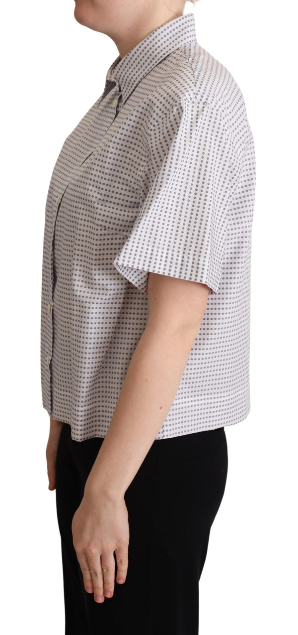 Elegant Polka Dots Collared Polo Top