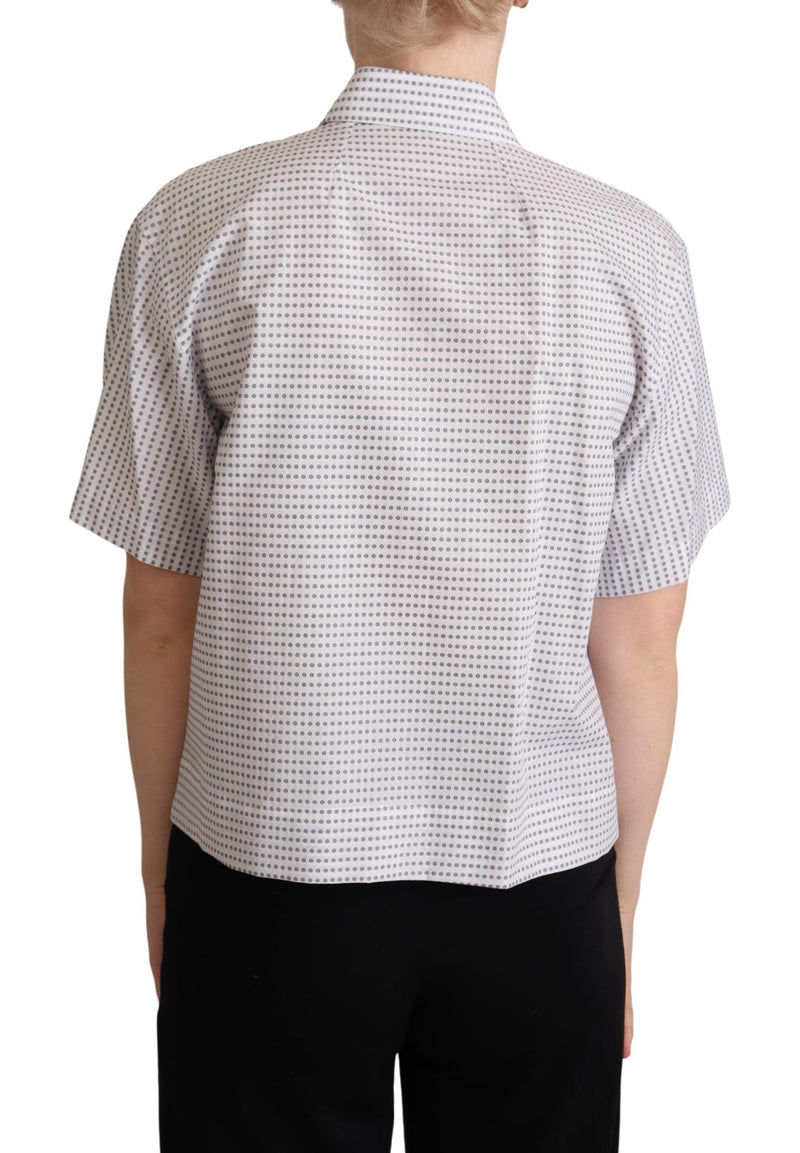 Elegante Polka -Punkte mit Kragen Polo Top