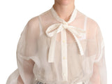 Chemisier Ascot en soie blanche blanche