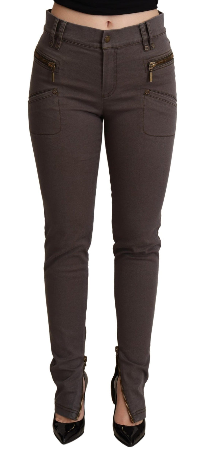 Chic Brown Slim-Fit Jeans ajustados