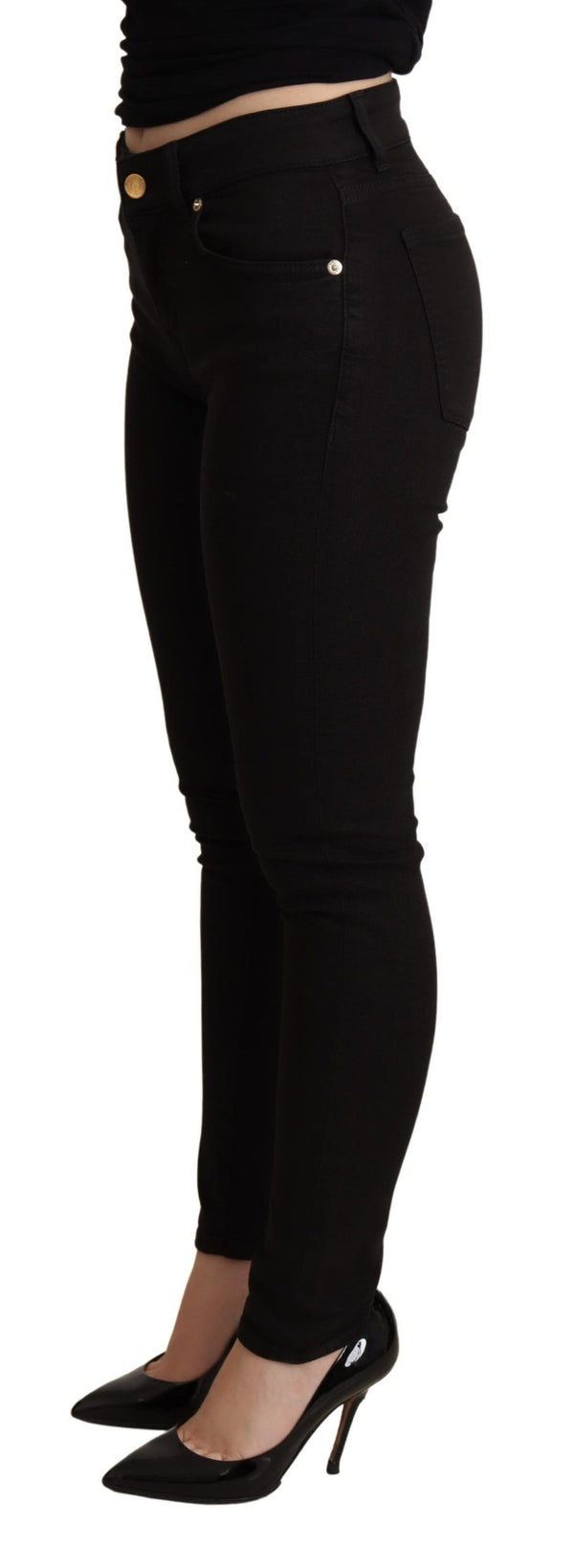 Elegante mittlere T-T-Tinten-Skinny Black Jeans