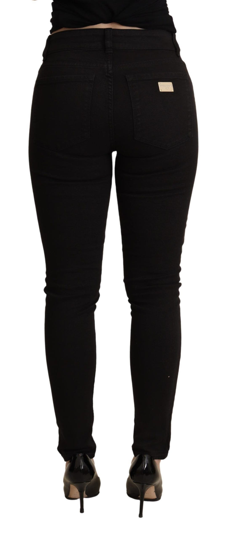 Elegante mittlere T-T-Tinten-Skinny Black Jeans