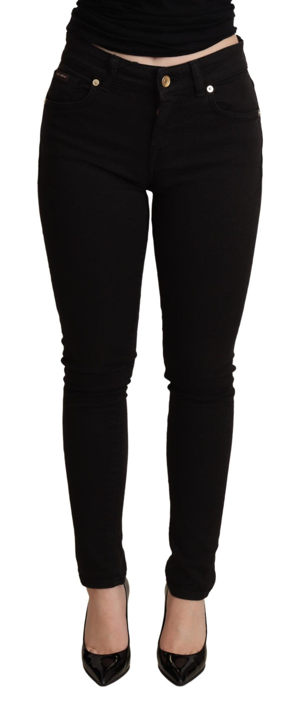 Elegante mittlere T-T-Tinten-Skinny Black Jeans