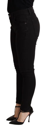 Elegante schlanke schwarze Skinny -Jeans