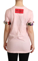 Κομψό Floral Rose Applique T-shirt