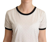 Polka Dot Crewneck -Baumwoll -T -Shirt