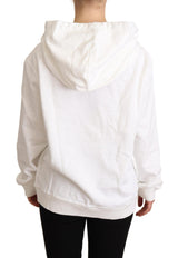 White L'Amore Motive Hooded πουλόβερ