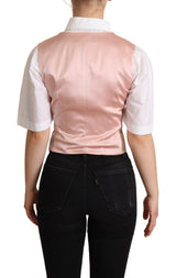 Élégant gilet d'éclat métallique rose