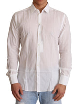 Elegant White Slim Fit Martini Robe Shirt