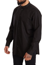 Elegante camicia da uomo in cotone nero 100%