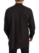 Elegante camicia da uomo in cotone nero 100%