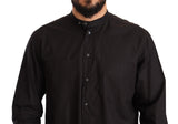 Elegante camisa de hombres 100% algodón negro