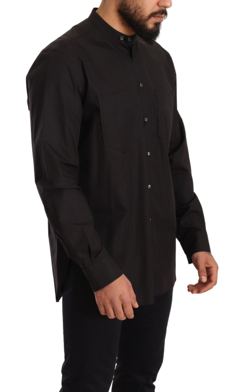 Elegante camisa de hombres 100% algodón negro