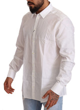 Chemise élégante en ajustement martini blanc