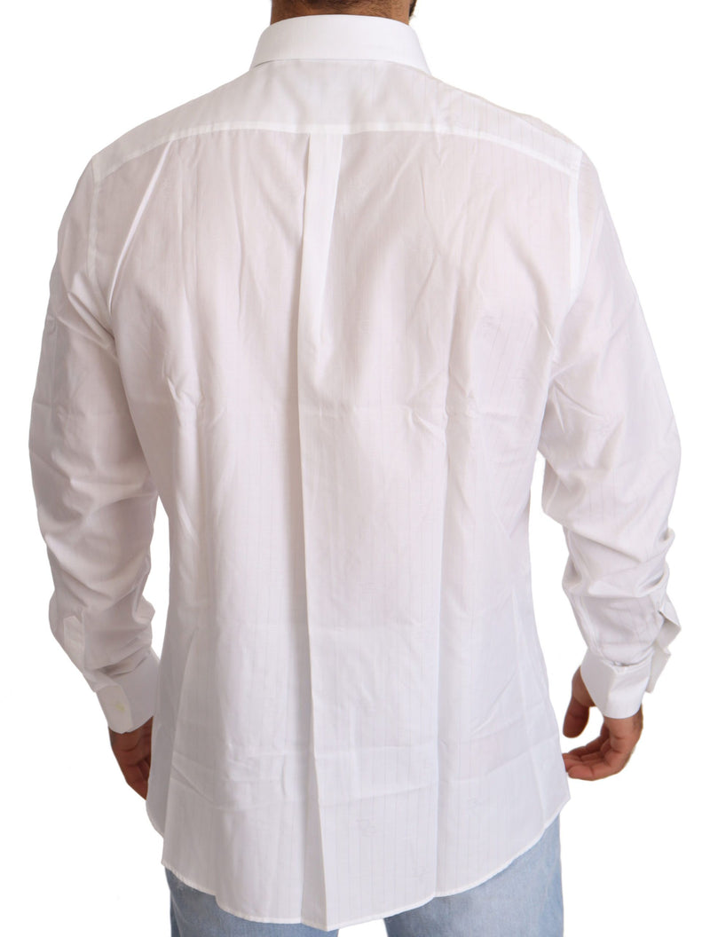 Camisa de ajuste de martini blanco elegante