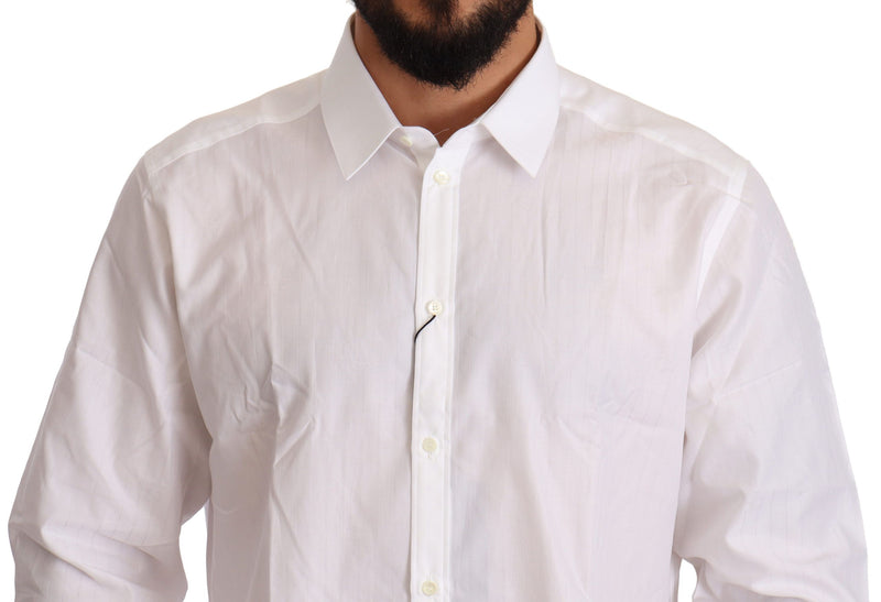 Chemise élégante en ajustement martini blanc