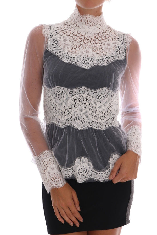 Blusa in pizzo floreale elegante