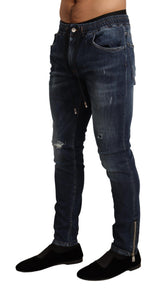 Eleganti jeans magri blu scuro