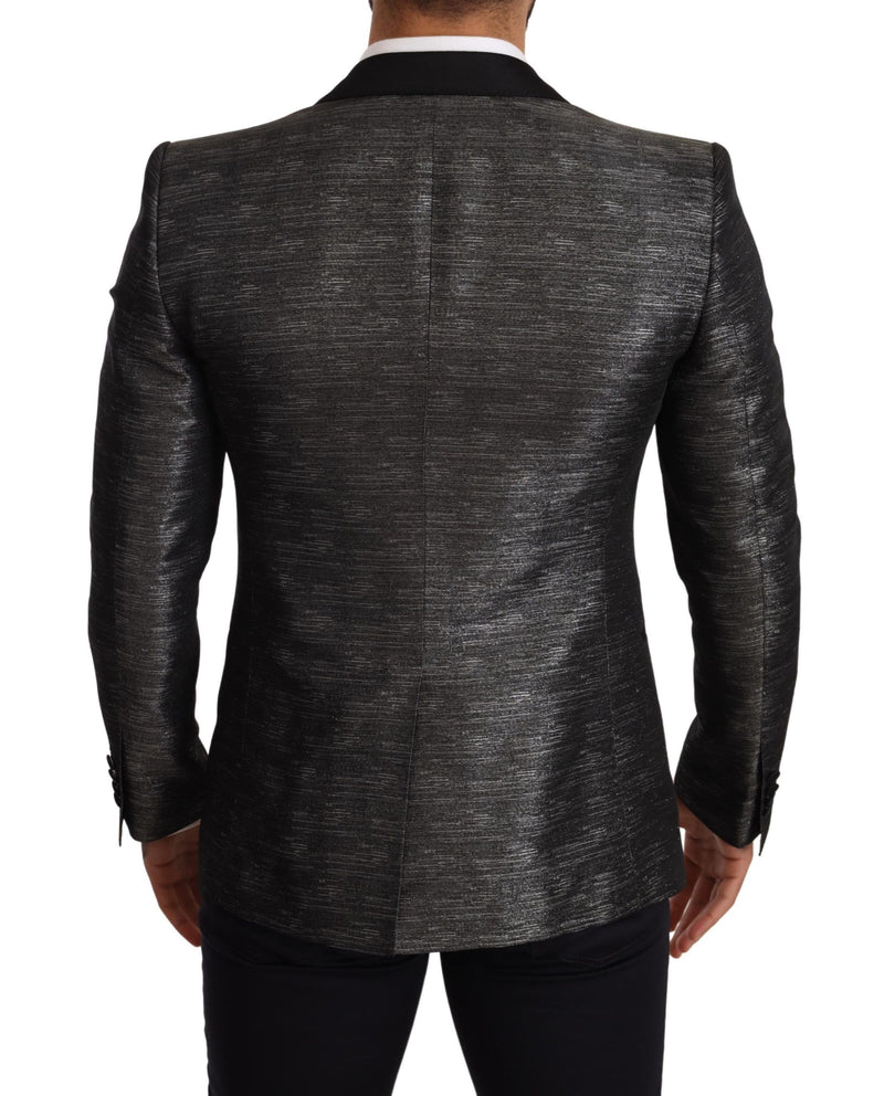 Blazer de Fit Slim Grey Metallic Grey